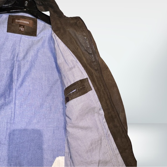 Danier Men’s High collar Brown Leather Jacket L - Picture 8 of 8